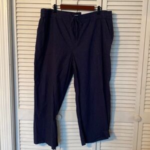Liz Claiborne Navy Blue Linen blend wide leg women’s pants size XL